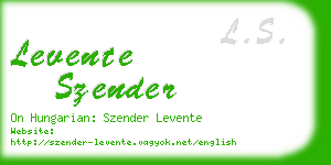 levente szender business card